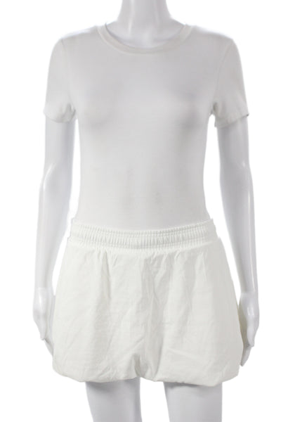 Aritzia Womens Athletic Nylon Shorts White Size 2XS