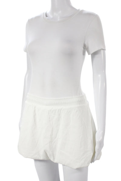 Aritzia Womens Athletic Nylon Shorts White Size 2XS