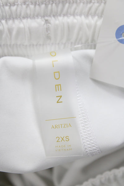 Aritzia Womens Athletic Nylon Shorts White Size 2XS