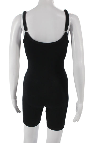 Alo Womens Unitard Black Sleeveless Scoop Neck Athleisure Cotton Size XS