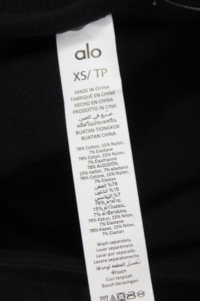 Alo Womens Unitard Black Sleeveless Scoop Neck Athleisure Cotton Size XS