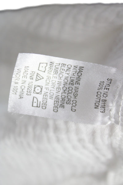 Surf Gypsy Womens White Collared Tunic Button Up 100% Cotton Long Sleeve Size S