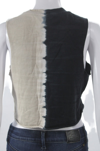 PE Nation Women Cropped Colorblock Beige Sleeveless Tank Size XS