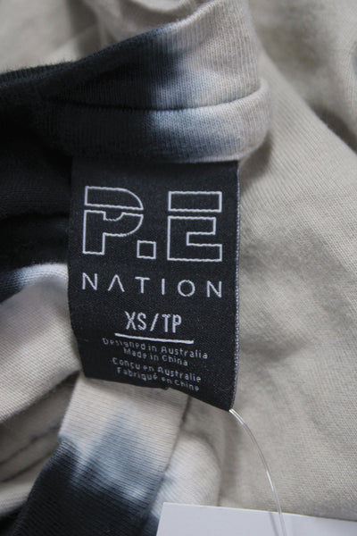 PE Nation Women Cropped Colorblock Beige Sleeveless Tank Size XS