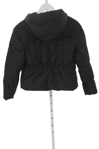 The North Face Girls Solid Hooded Puffer Jacket Black Size L
