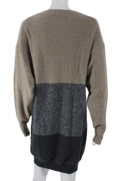Stella McCartney Womens Sweater Dress Beige Long Sleeve Knee Length Size 40
