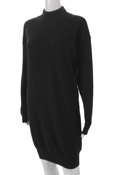 Stella McCartney Women Sweater Dress Black Virgin Wool Long Sleeve Size 40