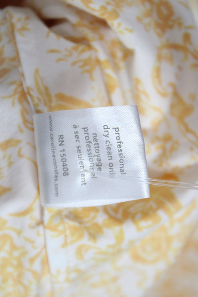 Caroline Constas Womens Mini Floral Square Neck Short Sleeve Dress Size S