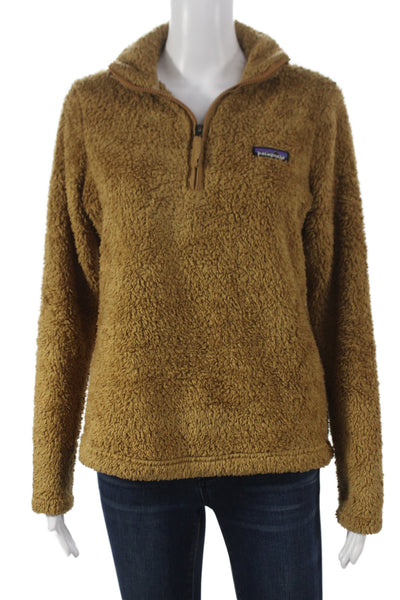 Patagonia Women Pullover Sweatshirt Brown Zip Long Sleeve Recycled Size S