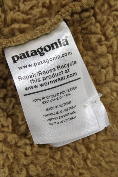 Patagonia Women Pullover Sweatshirt Brown Zip Long Sleeve Recycled Size S