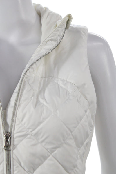 Lululemon Womens Puffer Jacket White Sleeveless Zip Synthetic Size 6