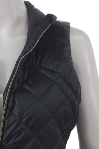 Lululemon Women Puffer Vest Blue Nylon Argyle Zip Athleisure Fall Size 6