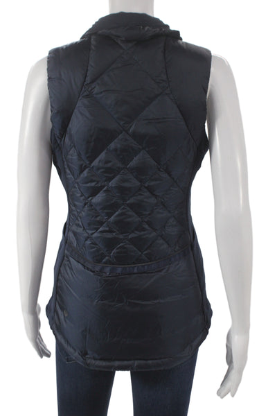 Lululemon Women Puffer Vest Blue Nylon Argyle Zip Athleisure Fall Size 6