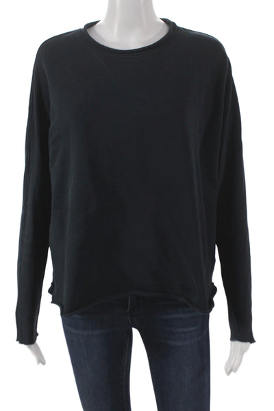 Frank & Eileen Women Pullover Black Cotton Crewneck Long Sleeve Size S