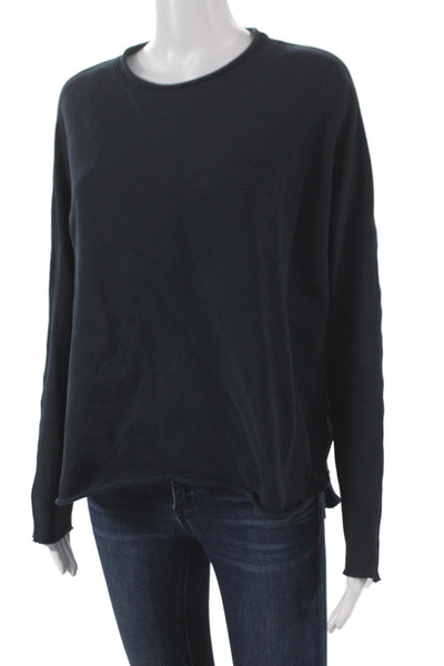 Frank & Eileen Women Pullover Black Cotton Crewneck Long Sleeve Size S