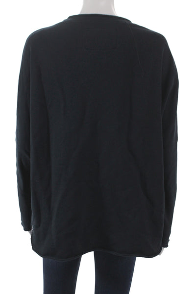 Frank & Eileen Women Pullover Black Cotton Crewneck Long Sleeve Size S