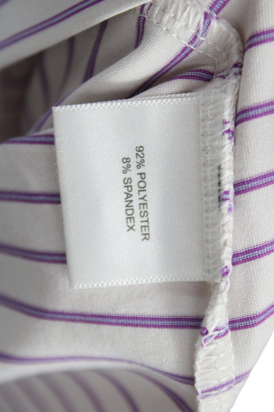Peter Millar Mens Striped White Polo Short Sleeve Collared Size L