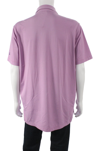 Peter Millar Mens Polo Pink Short Sleeve Polyester Golf Size L