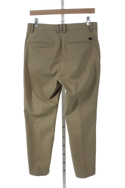 7 For All Mankind Mens Chino Pants Beige Polyester Button Size 30