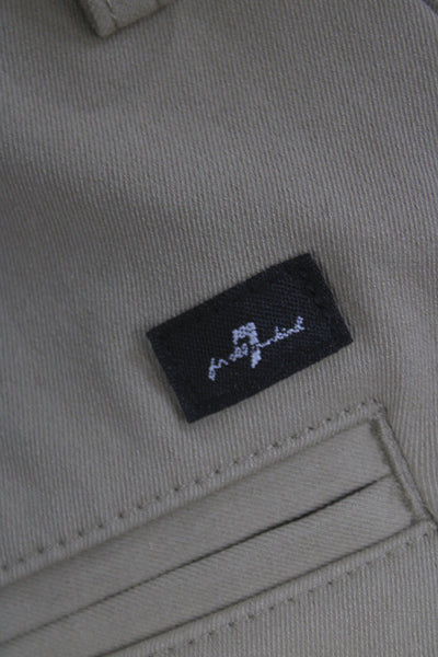 7 For All Mankind Mens Chino Pants Beige Polyester Button Size 30