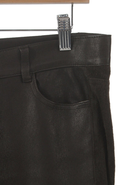 Vince Womens Ankle Leather Pants Brown 32 Inseam Button Closure Size 6
