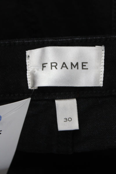 Frame Womens Straight High Rise Black Cotton Jeans Size 30