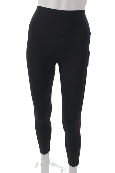 Splits 59 Womens Striped Black Ankle Leggings Athleisure Size M