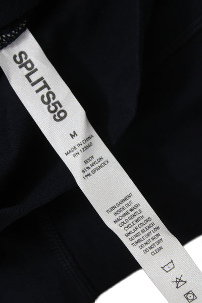 Splits 59 Womens Striped Black Ankle Leggings Athleisure Size M