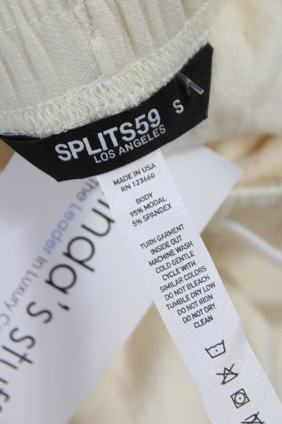 Splits59 Womens Ruched Drawstring Andie Sweatpants Yellow Size S