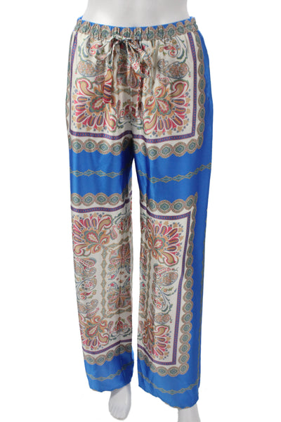 Robertson + Rodeo Women Jogger Pants Blue Paisley Polyester Size M
