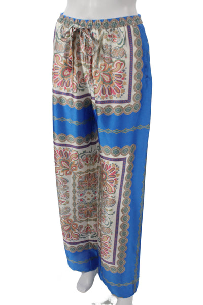 Robertson + Rodeo Women Jogger Pants Blue Paisley Polyester Size M