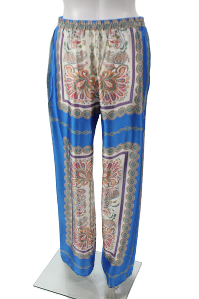 Robertson + Rodeo Women Jogger Pants Blue Paisley Polyester Size M