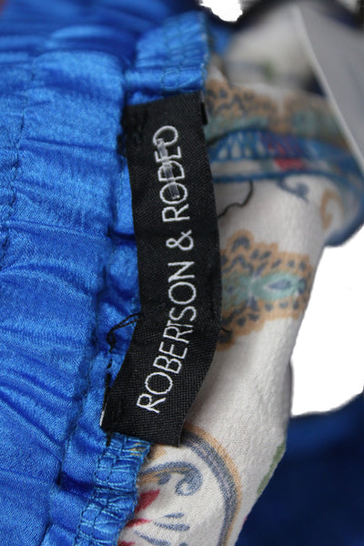 Robertson + Rodeo Women Jogger Pants Blue Paisley Polyester Size M