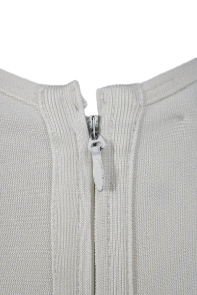 House Of CB London Womens Bodycon White Long Sleeve Rayon Dress Size XS