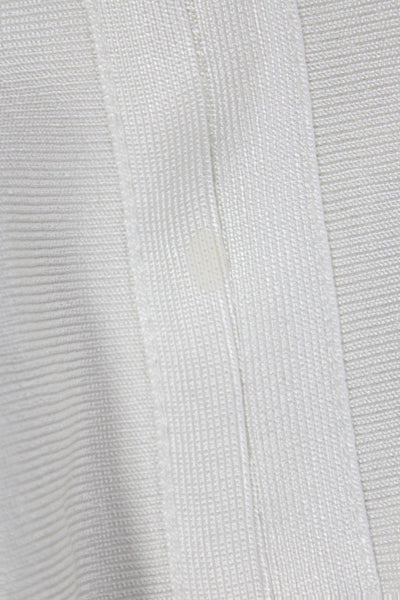 House Of CB London Womens Bodycon White Long Sleeve Rayon Dress Size XS