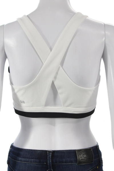 Splits59 Womens Striped Miles Rigor Athletic Sports Bra Black Size M