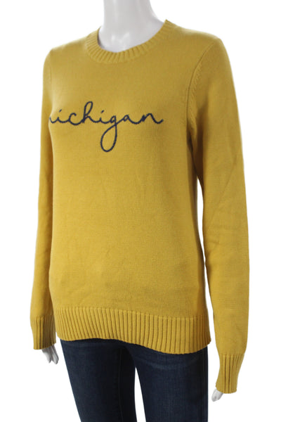 Ellsworth & Ivey Women Yellow Pullover Sweater Crewneck 60% Cotton Size XS