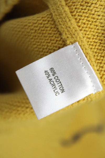 Ellsworth & Ivey Women Yellow Pullover Sweater Crewneck 60% Cotton Size XS