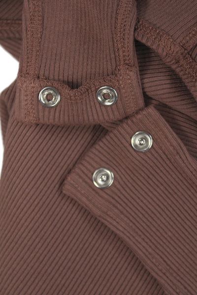 L'Agence Womens One Piece Bodysuit Brown Sleeveless Round Neck Size S