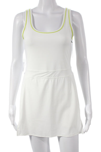 Splits59 Womens Mini Dress White Scoop Neck Sleeveless Pullover Nylon Size S
