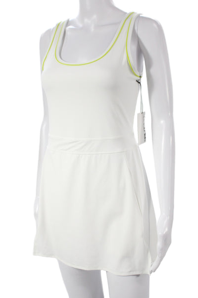 Splits59 Womens Mini Dress White Scoop Neck Sleeveless Pullover Nylon Size S