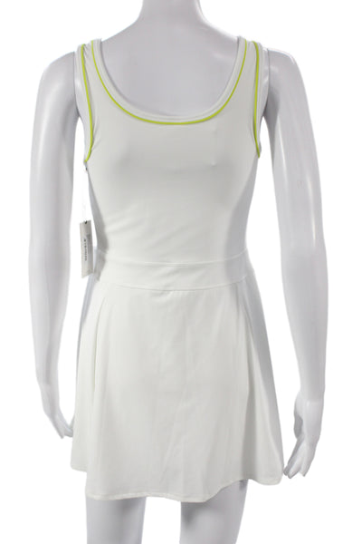 Splits59 Womens Mini Dress White Scoop Neck Sleeveless Pullover Nylon Size S
