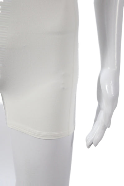 Splits59 Womens Mini Dress White Scoop Neck Sleeveless Pullover Nylon Size S