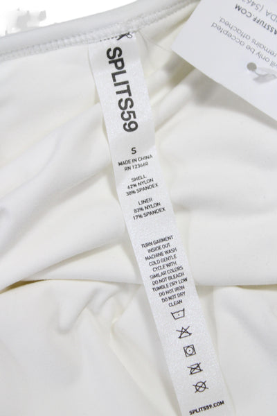 Splits59 Womens Mini Dress White Scoop Neck Sleeveless Pullover Nylon Size S