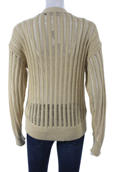 Lauren Ralph Lauren Women Beige V-Neck Cardigan Long Sleeve Size M