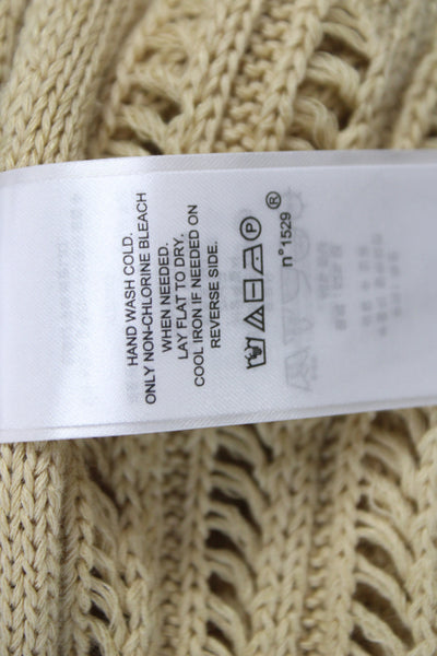Lauren Ralph Lauren Women Beige V-Neck Cardigan Long Sleeve Size M