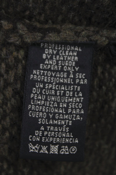 Ralph Lauren Women Military Jacket Brown 74% Cashmere Long Sleeve Button Size L