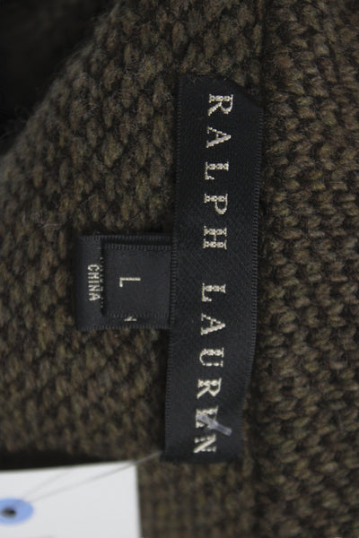 Ralph Lauren Women Military Jacket Brown 74% Cashmere Long Sleeve Button Size L