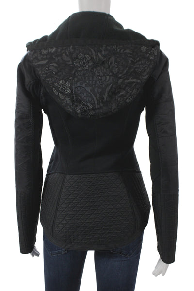Lululemon Womens Black Nylon Basic Jacket Zip Size 6