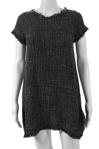 Ter Et Bantine Womens Black Shift Dress Above Knee Round Neck Size 40